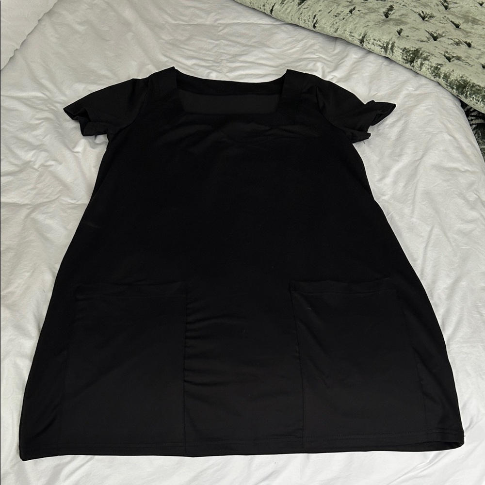 Amazon Black Mini Dress with Front Pockets